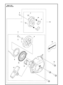 Starter 2 Diagram and Parts List for 531RB  Husqvarna Brush Cutter