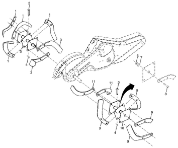 Tine Assembly Diagram and Parts List for 500RTT (954329318-B)(2003-11) Husqvarna Tiller