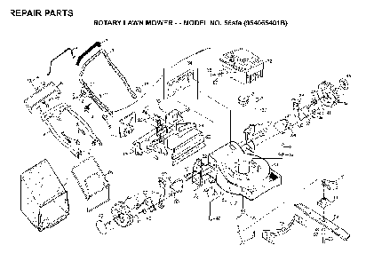 Repair Parts Diagram and Parts List for 56SFE (954065401B)(1995-01) Husqvarna Lawn Mower