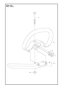 Handle Diagram and Parts List for 243RJ 20121000001-20182200000 Husqvarna Brush Cutter