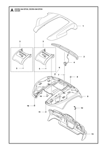 Cover Diagram and Parts List for CEORA544EPOS  Husqvarna Lawn Mower