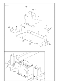Battery Diagram and Parts List for XCITETMZ345 Z350 Husqvarna Lawn Tractor