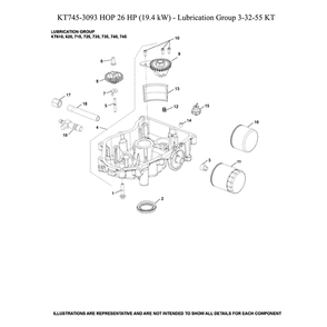 Engine >> Lubrication Diagram and Parts List for 96043029500  Husqvarna Lawn Tractor