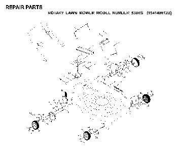 Repair Parts Diagram and Parts List for 530RS (954140072 B)(1999-05) Husqvarna Lawn Mower