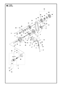 Clutch Diagram and Parts List for P520D 20120100001 - 20143999999 Husqvarna Lawn Tractor
