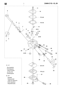 Carburetor Details Diagram and Parts List for 323HD60 20090400001-Current Husqvarna Hedge Trimmer