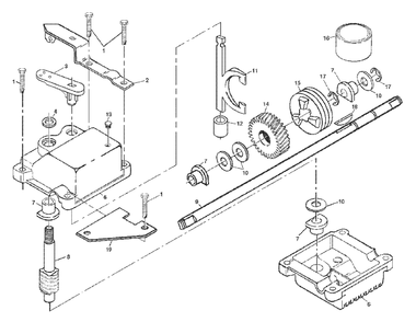 Gear Case Assembly P/N 532702511 Diagram and Parts List for 6522CH (954222725-B)(2001-10) Husqvarna Lawn Mower