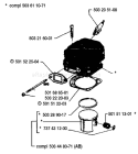 Page H Diagram and Parts List for 66 1991-03 Husqvarna Chainsaw