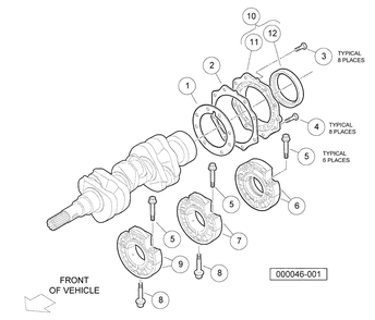 Main Bearing Case Diagram and Parts List for HUV4420G 2006-11 Husqvarna Lawn Tractor