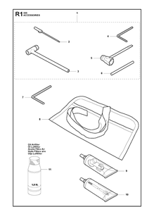 Accessories Diagram and Parts List for 355FXT  Husqvarna Brush Cutter