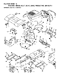 Chassis And Enclosures Diagram and Parts List for LT125 (HC12542C, 954002711)(1996-04) Husqvarna Lawn Tractor