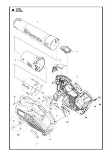 Tube Diagram and Parts List for 525IB  Husqvarna Leaf Blower / Vacuum