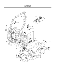 Decals Diagram and Parts List for P-ZT4822FSCARB (966663801)(2010-11) Husqvarna Lawn Mower