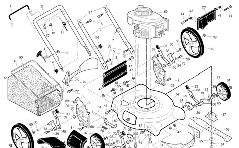 Product Complete Diagram and Parts List for 6021P (384519)(2013-01) Husqvarna Lawn Mower
