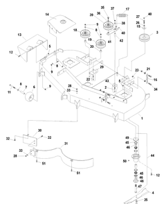 Deck Assembly 52 Inch Diagram and Parts List for IZ5223KAA (968999208) (033600000 and Up)(2004-09) Husqvarna Lawn Mower