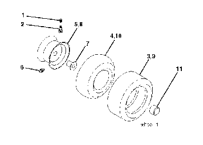 Wheels And Tires Diagram and Parts List for CTH200TWIN (96061026200)(2010-01) Husqvarna Lawn Tractor