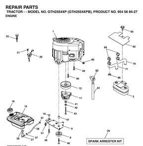 Part Location Diagram of 582823801 Husqvarna Engine