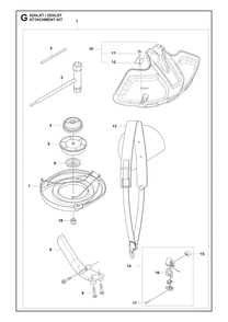Attachments Diagram and Parts List for 525ILXT  Husqvarna Trimmer
