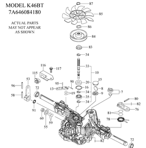 Tufftorq Transaxle Diagram and Parts List for YTH24V54 (917289640)(2010-04) Husqvarna Lawn Mower
