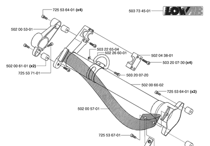 Upper Tube/Av Mounts Diagram and Parts List for 265RXEPA 2002-08 Husqvarna Brush Cutter