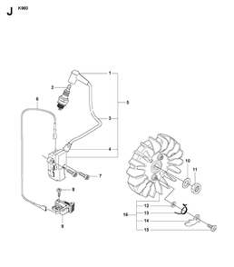 Ignition System Diagram and Parts List for K960 2007-10 Husqvarna Lawn Tractor Accessories