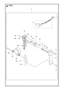 Handle and Controls 1 Diagram and Parts List for 356BF (X-SERIES)(20144900001-Current) Husqvarna Leaf Blower / Vacuum