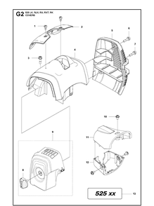 Cover Diagram and Parts List for 525LK 2013-03 Husqvarna Brush Cutter