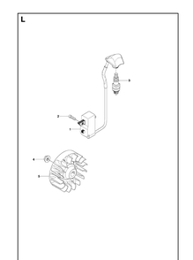 Ignition System Diagram and Parts List for 241R 20093600001-20144900000 Husqvarna Brush Cutter