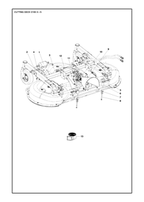 61-Inch/155cm Cutting Deck Diagram and Parts List for C155X (967294101)(2019-09) Husqvarna Lawn Tractor Accessories