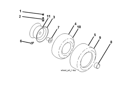 Wheels And Tires Diagram and Parts List for TS238 (96041036900)(2014-09) Husqvarna Lawn Tractor