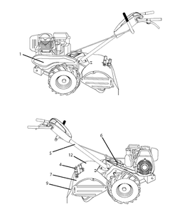 Decals Diagram and Parts List for DRT900H (96093001204)(2013-03) Husqvarna Cultivator