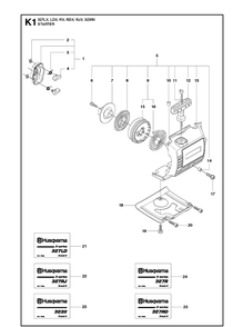 Starter 3 Diagram and Parts List for 327LDX 20120100001-Current Husqvarna Edger