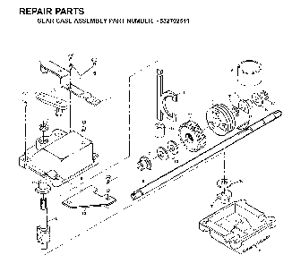 Gear Case Diagram and Parts List for 56SF (954077101, 532702511)(1995-10) Husqvarna Lawn Mower