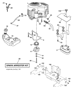Engine Diagram and Parts List for TS243T (96041041300)(2017-10) Husqvarna Lawn Tractor