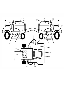 Decals Diagram and Parts List for TS142 2020 Husqvarna Lawn Tractor
