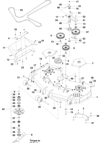 Mower Deck / Cutting Deck Diagram and Parts List for PZ29D (966554801)(2010-03) Husqvarna Lawn Mower