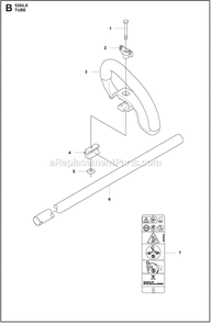 Tube Diagram and Parts List for 520ILX  Husqvarna Trimmer