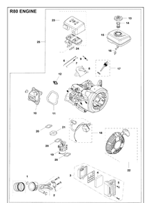 Engine 2 Diagram and Parts List for TC130 (96051018700)(2019-04) Husqvarna Lawn Tractor