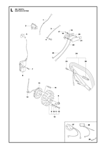 Ignition System Diagram and Parts List for 390XP-XPG-XPW (EPA)(20101800001 - 20111800000) Husqvarna Chainsaw