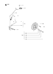 Ignition System Diagram and Parts List for K970 (575697201 & Above)(2010-05) Husqvarna Circular Saw