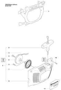 Starter (Ne) 346 Xp Diagram and Parts List for 346XP 2009-02 Husqvarna Chainsaw