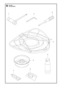 Accessories Diagram and Parts List for 543RBX 20130500001 - 20154400000 Husqvarna Brush Cutter