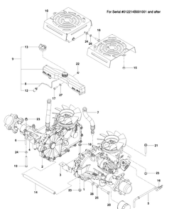 Hydraulic Pump - Motor Diagram and Parts List for M-ZT61BF (96717701000)(2014-02) Husqvarna Lawn Mower