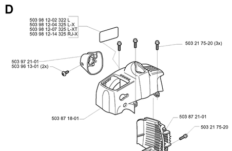 Cover 2 Diagram and Parts List for 322L 20000100001-20020100000 Husqvarna Edger