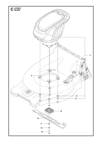 Blade Motor And Cutting Equipment Diagram and Parts List for LC353IV  Husqvarna Lawn Mower