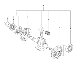 Crankshaft Diagram and Parts List for 570AUTOTUNE 2013-03 Husqvarna Chainsaw