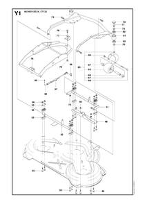 48-Inch/122cm Cutting Deck Diagram and Parts List for PF21AWD (965192501)(2011-03) Husqvarna Lawn Tractor