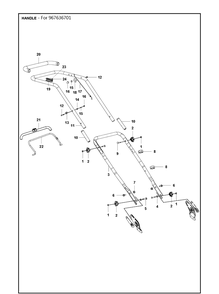 Handle 2 Diagram and Parts List for LC140  Husqvarna Lawn Mower