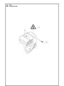 Cylinder Cover Diagram and Parts List for 150BT  Husqvarna Leaf Blower / Vacuum
