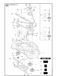 44 Inch/112cm Cutting Deck 2 Diagram and Parts List for R316TXSAWD (966757801)(2012) Husqvarna Lawn Mower